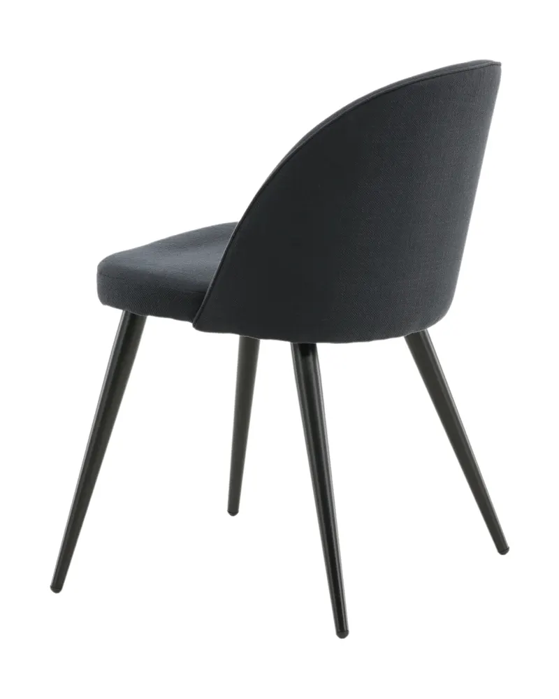 Velvet gepolsterte Esszimmerstühle im 2er-Set in Schwarz, Polyester, Ansicht 6