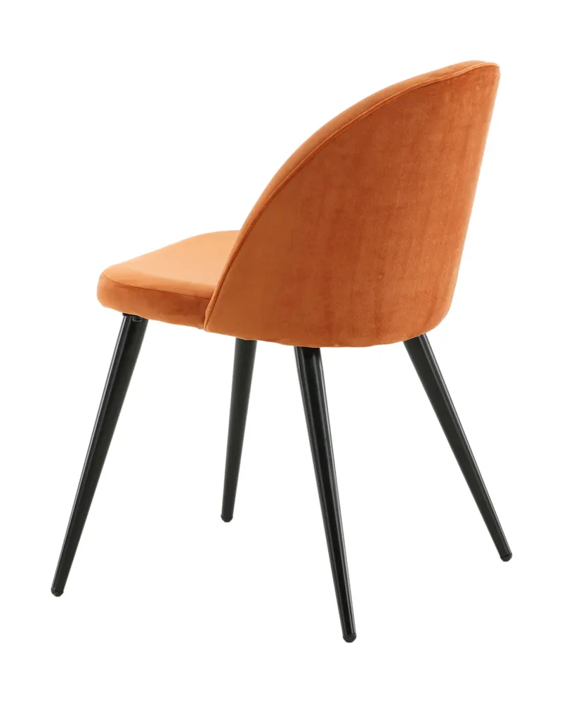 Velvet gepolsterte Esszimmerstühle im 2er-Set in Rostorange, Gestell Schwarz, Polyester-Samt, Ansicht 12