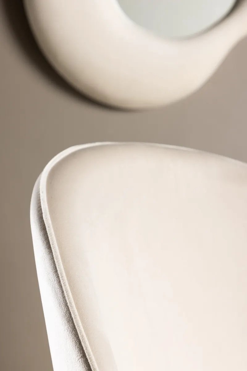 Velvet gepolsterte Esszimmerstühle im 2er-Set in Beige, Gestell Schwarz, Polyester-Samt, im Wohnraum, Ansicht 3