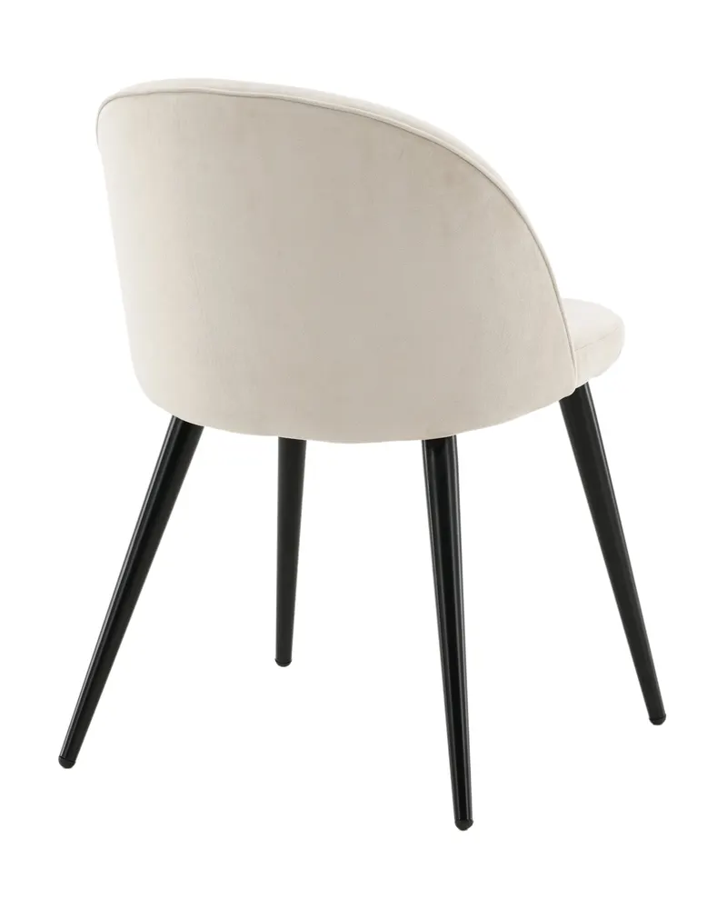 Velvet gepolsterte Esszimmerstühle im 2er-Set in Beige, Gestell Schwarz, Polyester-Samt, Ansicht 9