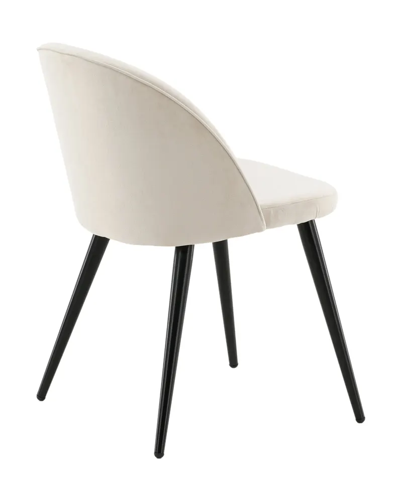 Velvet gepolsterte Esszimmerstühle im 2er-Set in Beige, Gestell Schwarz, Polyester-Samt, Ansicht 10
