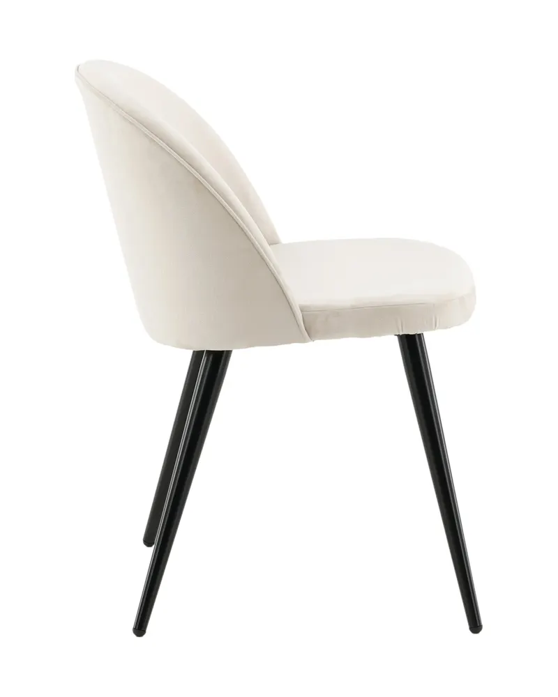 Velvet gepolsterte Esszimmerstühle im 2er-Set in Beige, Gestell Schwarz, Polyester-Samt, Ansicht 11