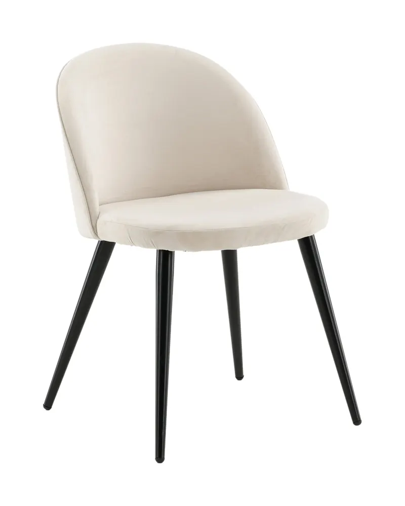 Velvet gepolsterte Esszimmerstühle im 2er-Set in Beige, Gestell Schwarz, Polyester-Samt, Ansicht 13