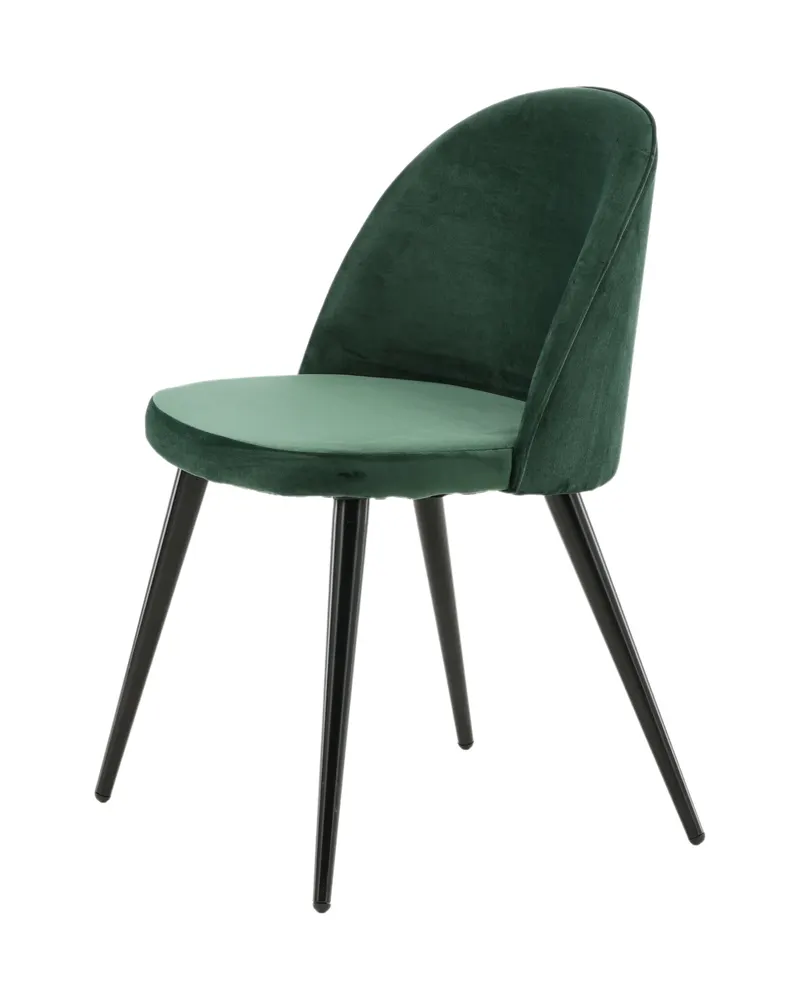 Velvet gepolsterte Esszimmerstühle im 2er-Set in Grün, Gestell Schwarz, Polyester-Samt, Ansicht 9