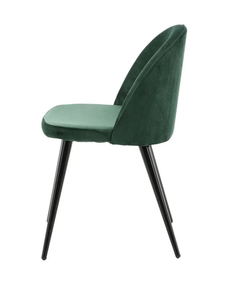 Velvet gepolsterte Esszimmerstühle im 2er-Set in Grün, Gestell Schwarz, Polyester-Samt, Ansicht 10