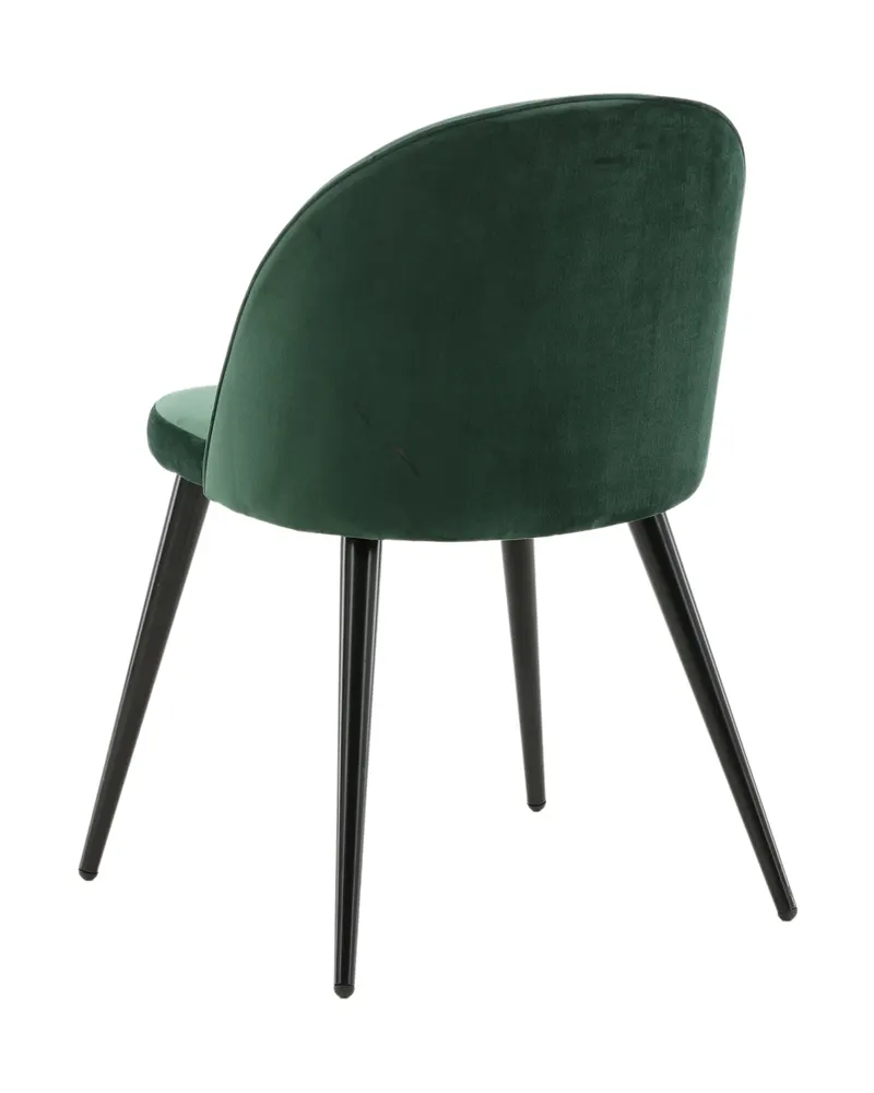 Velvet gepolsterte Esszimmerstühle im 2er-Set in Grün, Gestell Schwarz, Polyester-Samt, Ansicht 12