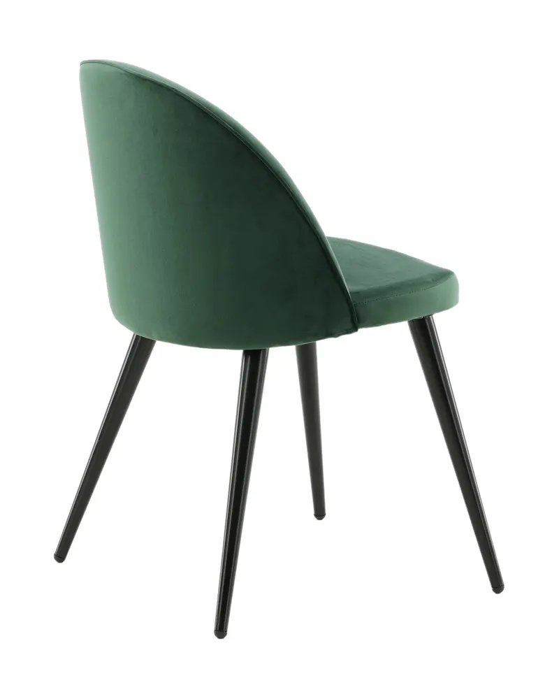 Velvet gepolsterte Esszimmerstühle im 2er-Set in Grün, Gestell Schwarz, Polyester-Samt, Ansicht 13