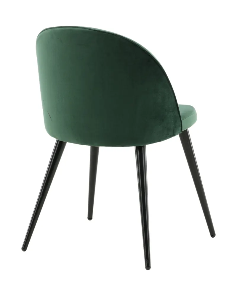 Velvet gepolsterte Esszimmerstühle im 2er-Set in Grün, Gestell Schwarz, Polyester-Samt, Ansicht 5