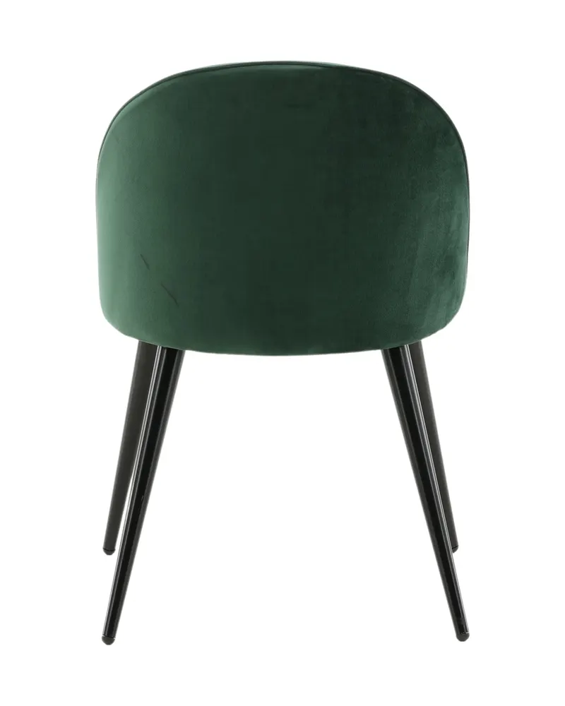 Velvet gepolsterte Esszimmerstühle im 2er-Set in Grün, Gestell Schwarz, Polyester-Samt, Ansicht 6