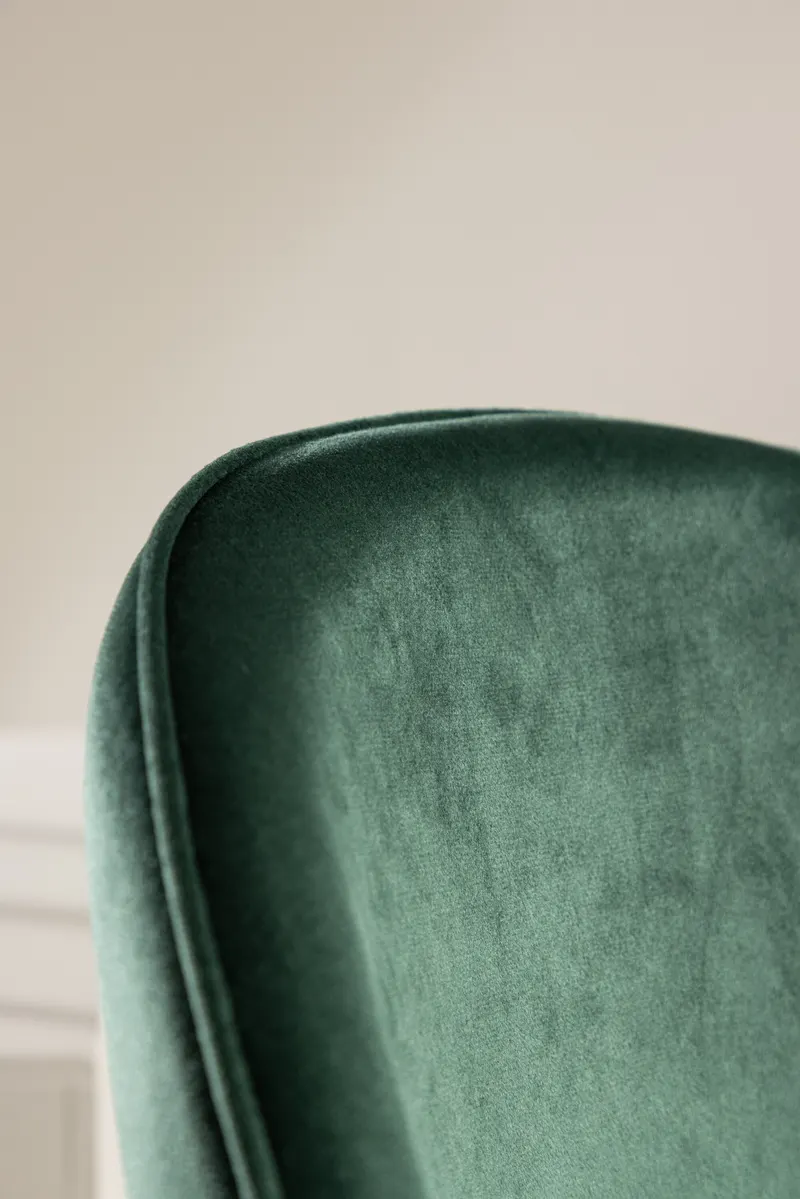 Velvet gepolsterte Esszimmerstühle im 2er-Set in Grün, Gestell Schwarz, Polyester-Samt, im Wohnraum, Ansicht 3