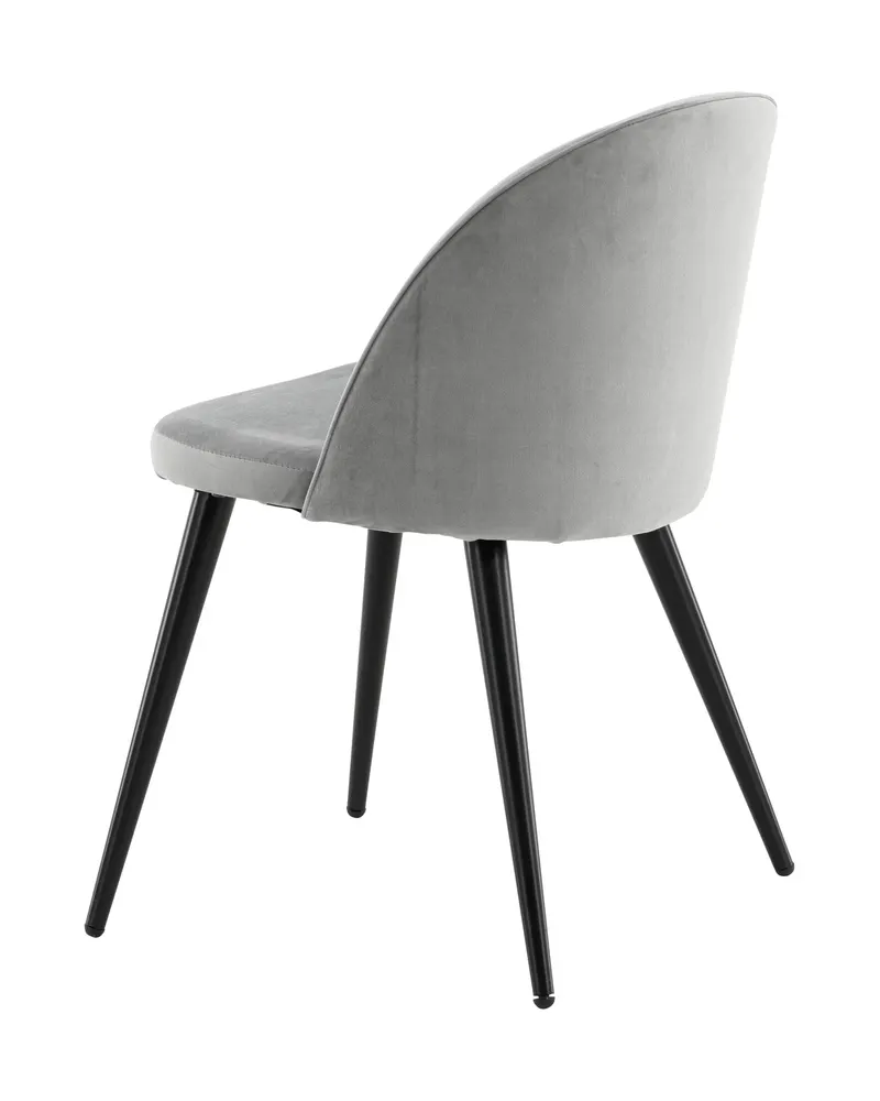 Velvet gepolsterte Esszimmerstühle im 2er-Set in Grau, Gestell Schwarz, Polyester-Samt, Ansicht 11