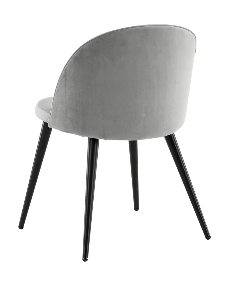Velvet gepolsterte Esszimmerstühle im 2er-Set in Grau, Gestell Schwarz, Polyester-Samt, Ansicht 12