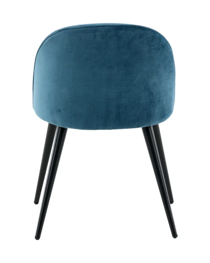 Velvet gepolsterte Esszimmerstühle im 2er-Set in Blau, Gestell Schwarz, Polyester-Samt, Ansicht 8