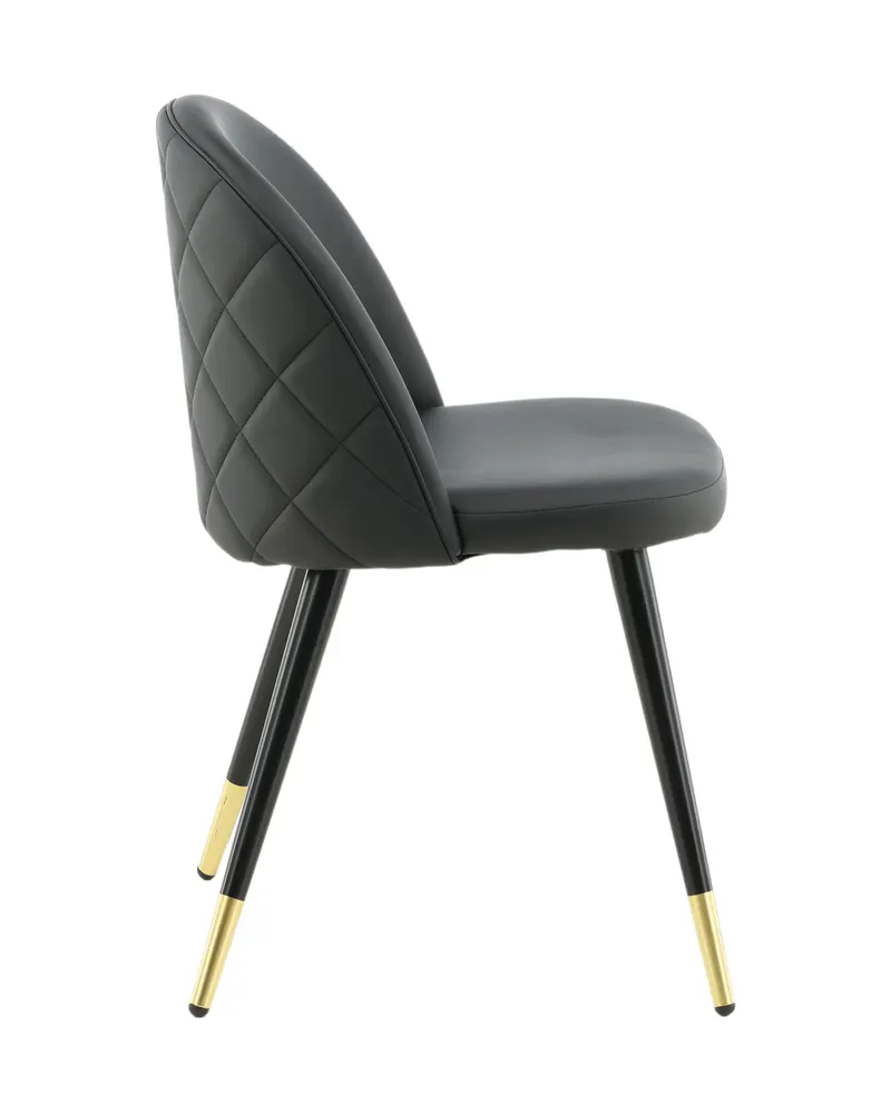 Velvet gepolsterte Esszimmerstühle im 2er-Set in Schwarz, PU-Kunstleder, Ansicht 11