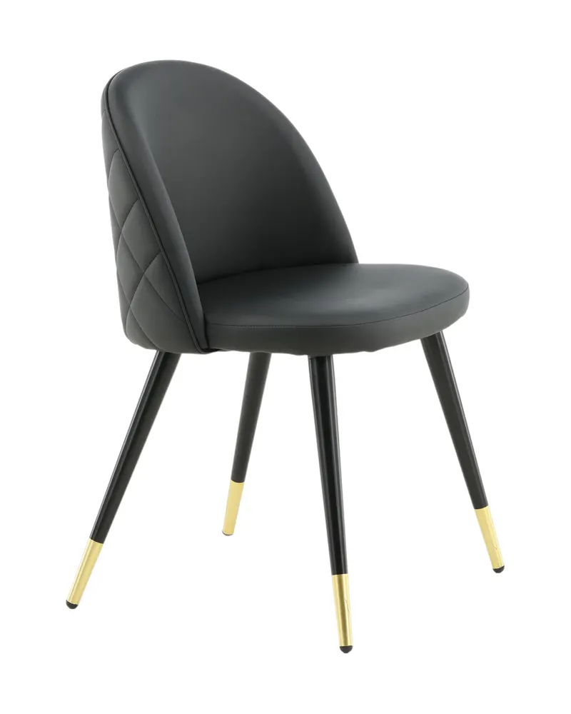 Velvet gepolsterte Esszimmerstühle im 2er-Set in Schwarz, PU-Kunstleder, Ansicht 12