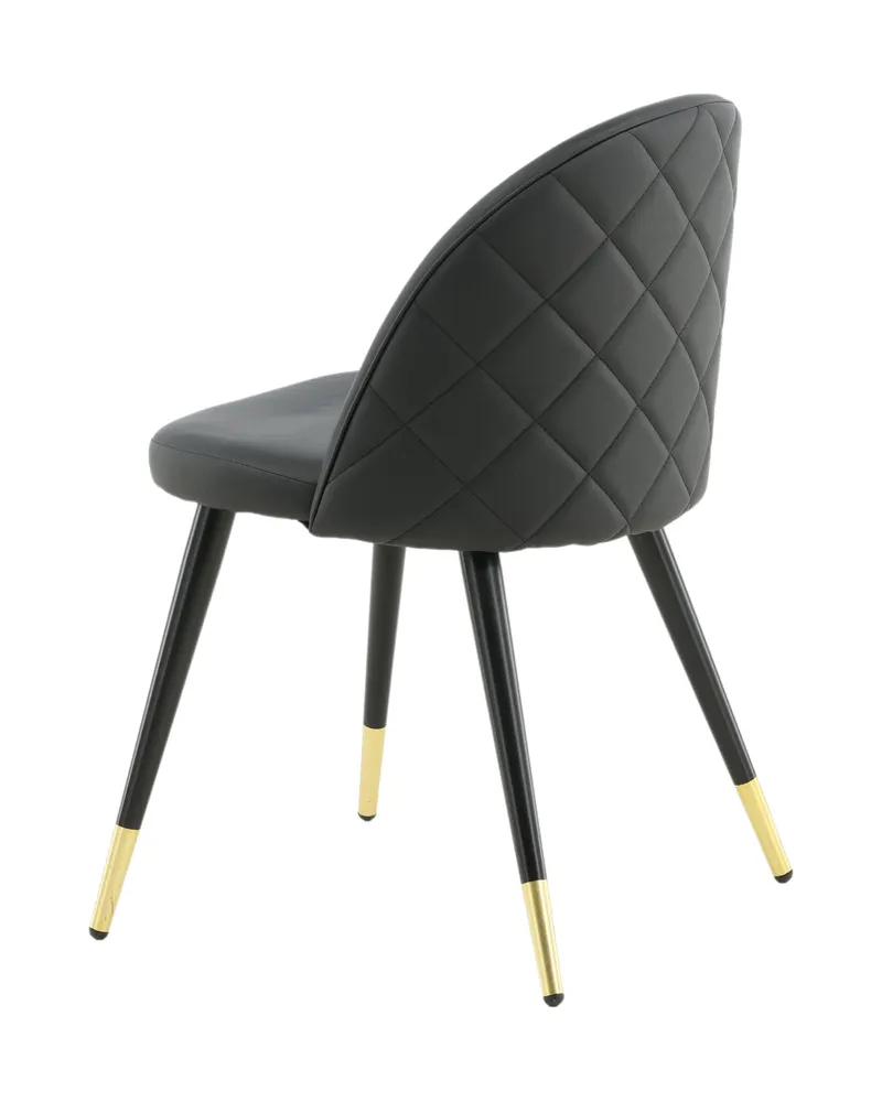Velvet gepolsterte Esszimmerstühle im 2er-Set in Schwarz, PU-Kunstleder, Ansicht 6