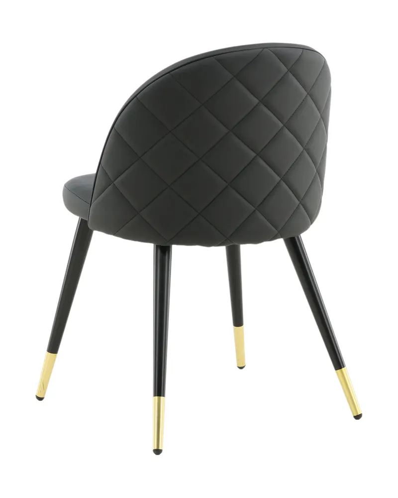Velvet gepolsterte Esszimmerstühle im 2er-Set in Schwarz, PU-Kunstleder, Ansicht 7