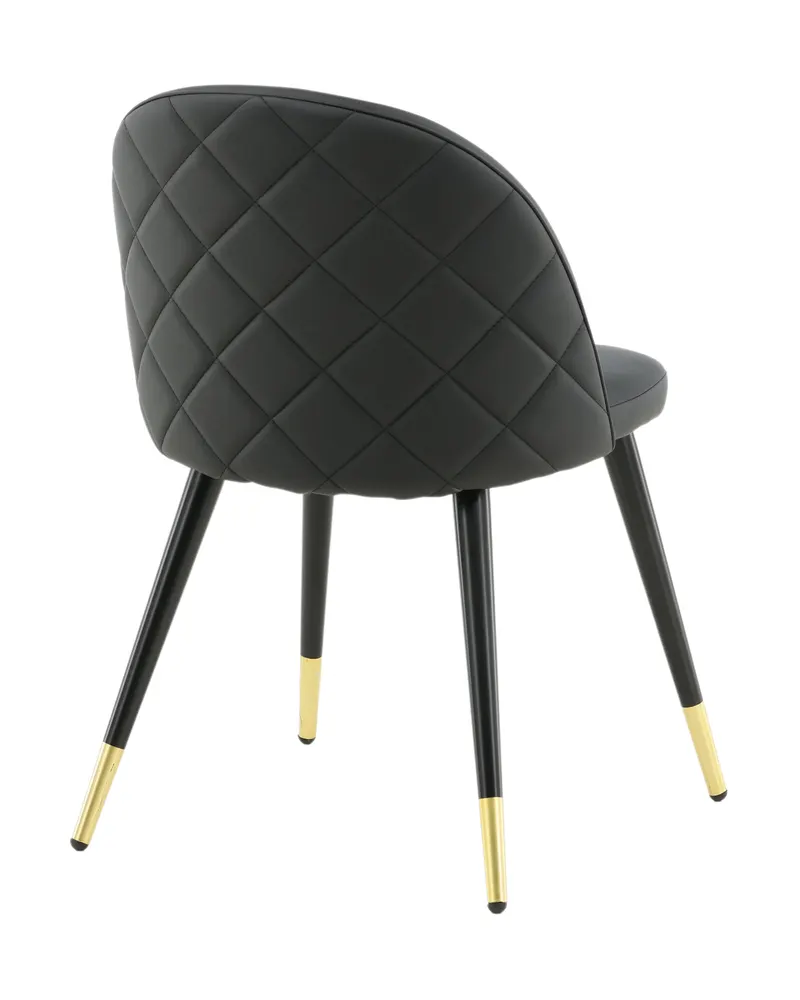 Velvet gepolsterte Esszimmerstühle im 2er-Set in Schwarz, PU-Kunstleder, Ansicht 9