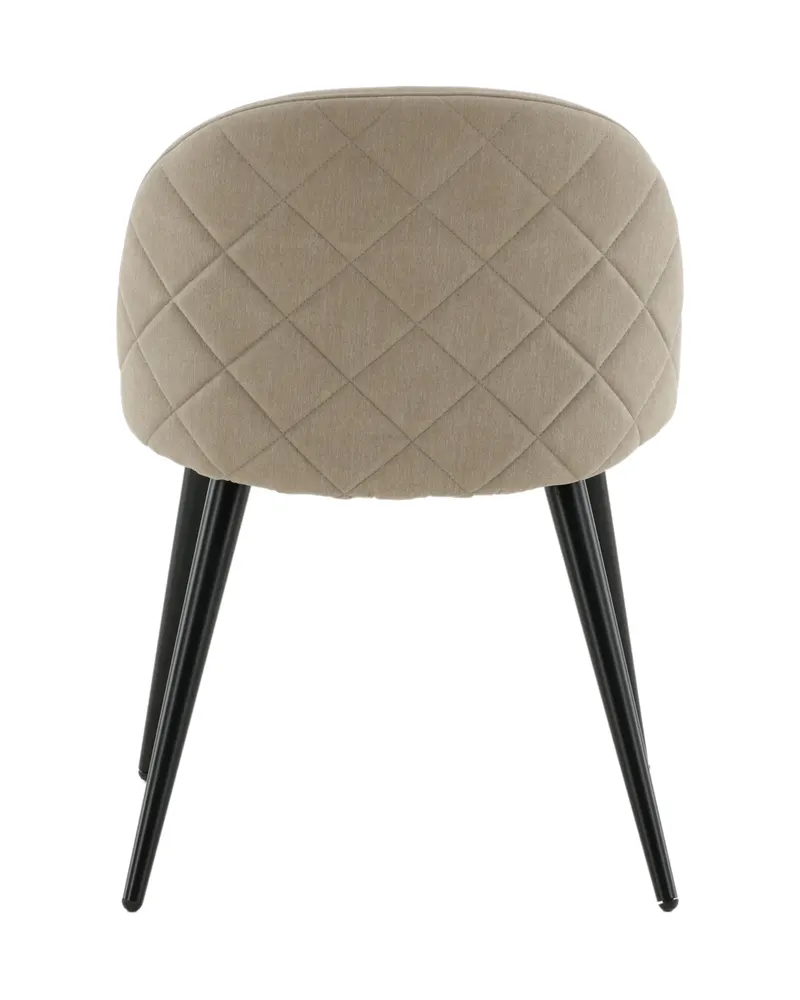 Velvet gepolsterte Esszimmerstühle im 2er-Set in Beige, Gestell Schwarz, Polyester in Leinenoptik, Ansicht 8