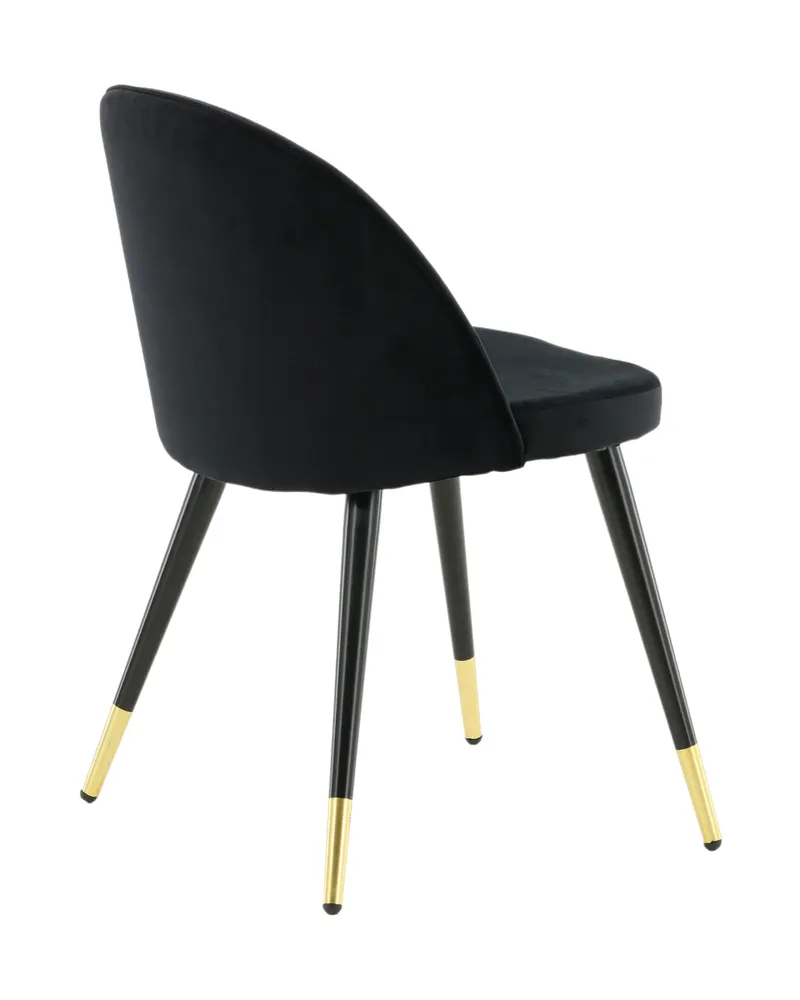 Velvet gepolsterte Esszimmerstühle im 2er-Set in Schwarz, Polyester-Samt, Ansicht 10