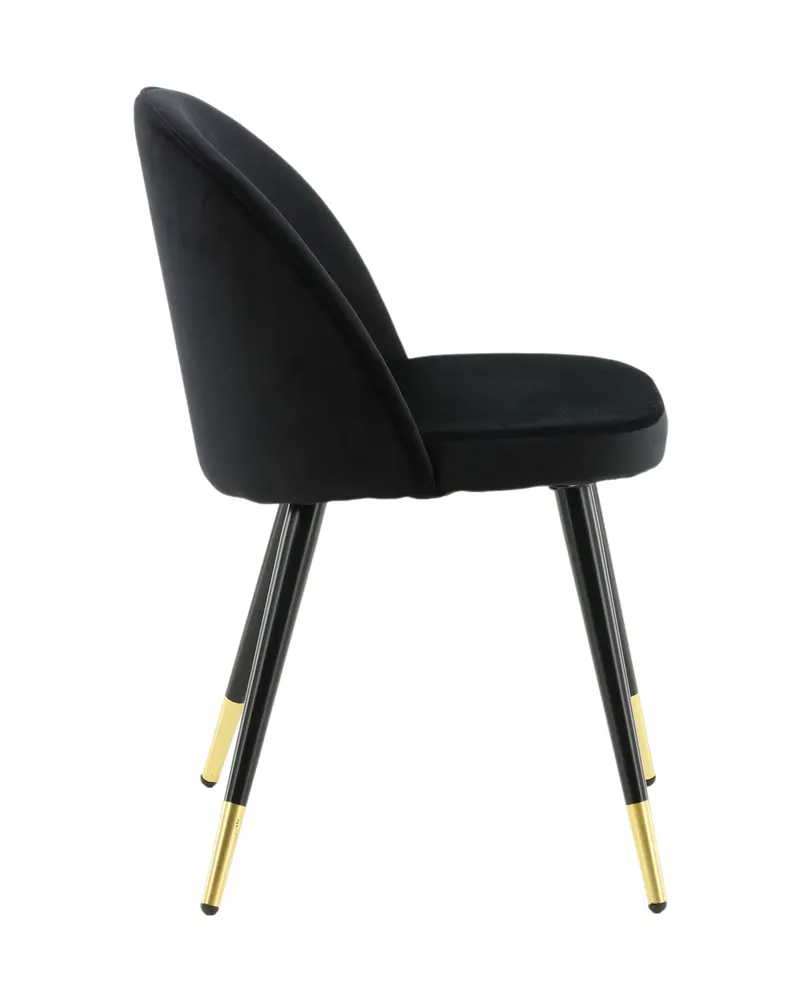 Velvet gepolsterte Esszimmerstühle im 2er-Set in Schwarz, Polyester-Samt, Ansicht 11