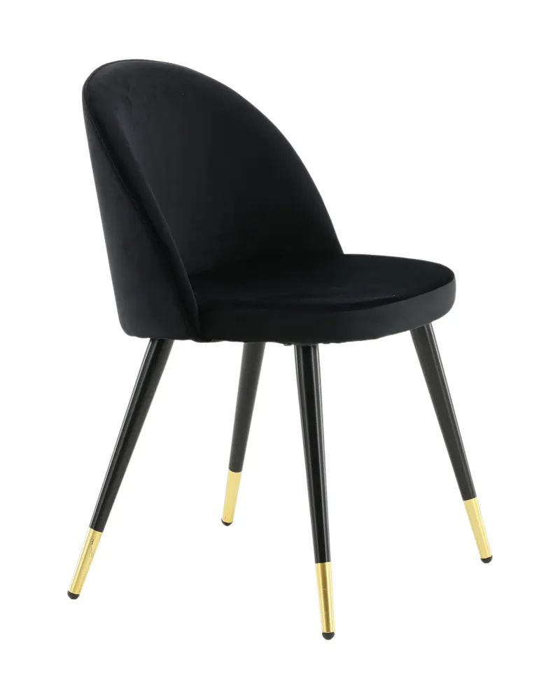 Velvet gepolsterte Esszimmerstühle im 2er-Set in Schwarz, Polyester-Samt, Ansicht 12