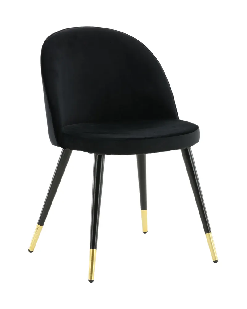 Velvet gepolsterte Esszimmerstühle im 2er-Set in Schwarz, Polyester-Samt, Ansicht 13
