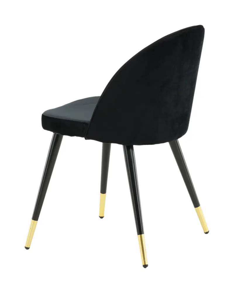 Velvet gepolsterte Esszimmerstühle im 2er-Set in Schwarz, Polyester-Samt, Ansicht 6