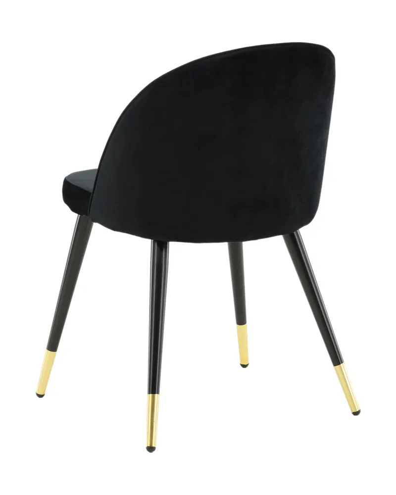 Velvet gepolsterte Esszimmerstühle im 2er-Set in Schwarz, Polyester-Samt, Ansicht 7