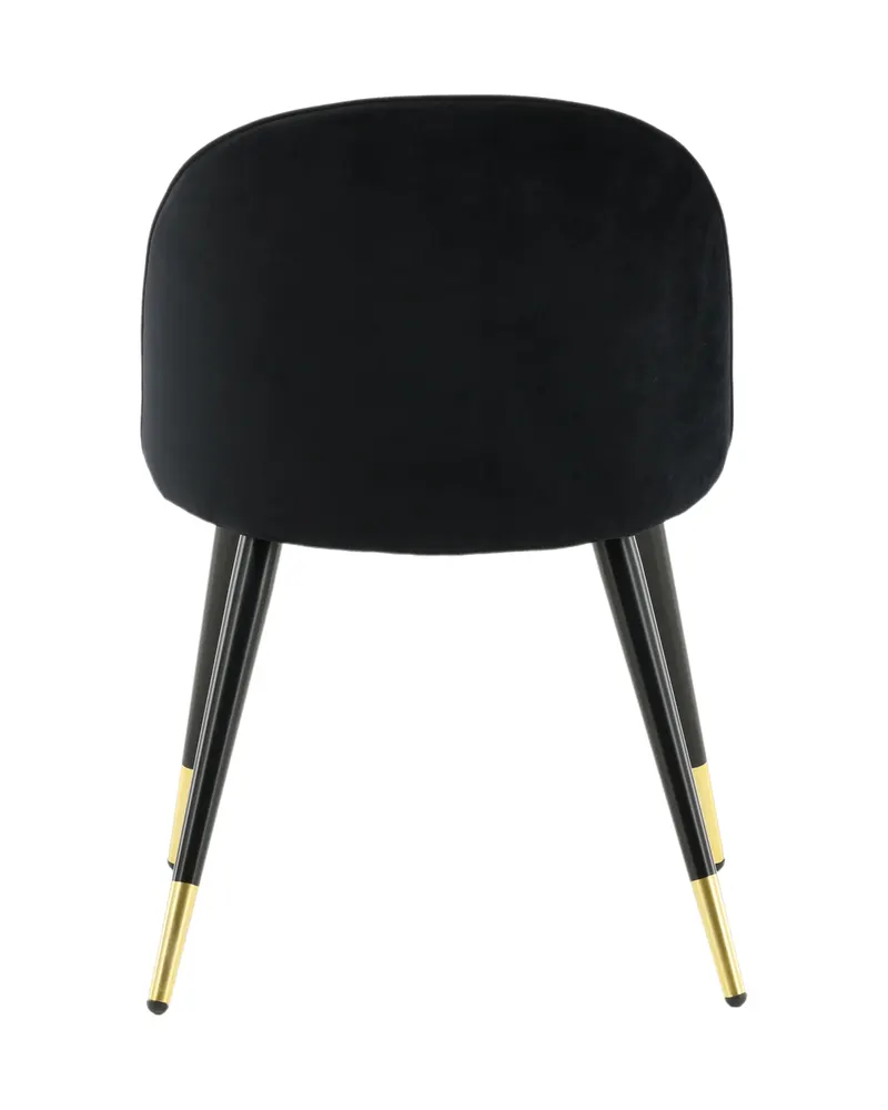 Velvet gepolsterte Esszimmerstühle im 2er-Set in Schwarz, Polyester-Samt, Ansicht 8