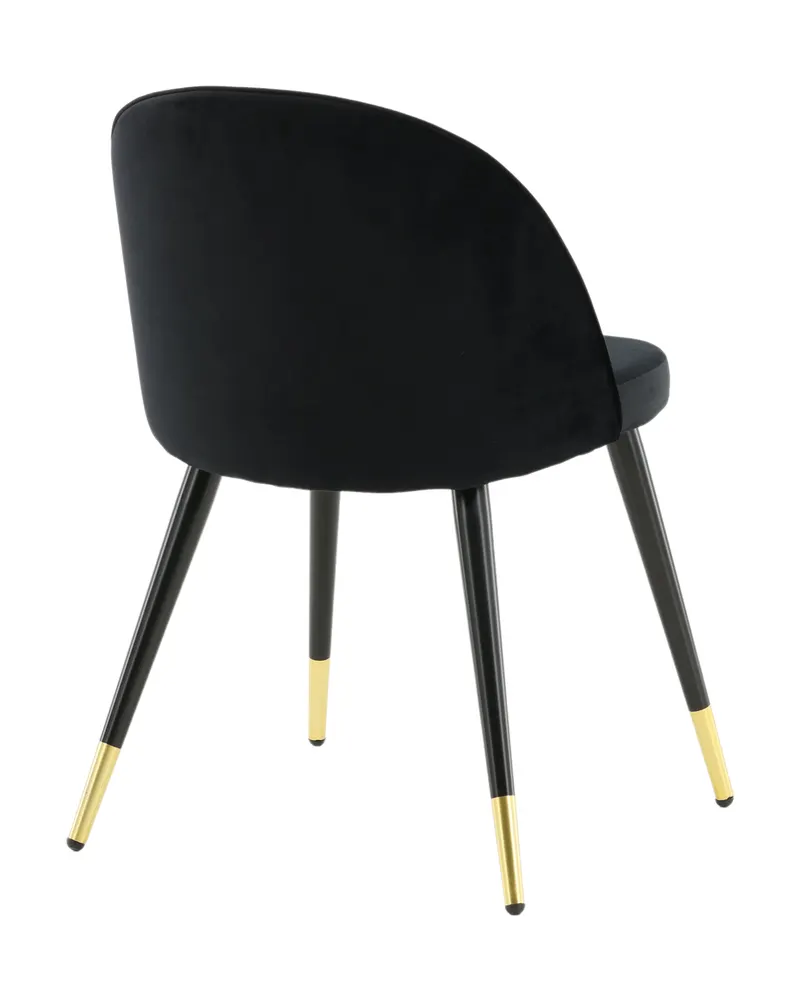 Velvet gepolsterte Esszimmerstühle im 2er-Set in Schwarz, Polyester-Samt, Ansicht 9