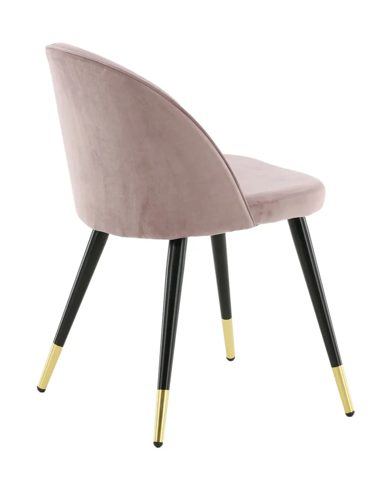 Velvet gepolsterte Esszimmerstühle im 2er-Set in Altrosa, Gestell Schwarz, Polyester-Samt, Ansicht 10
