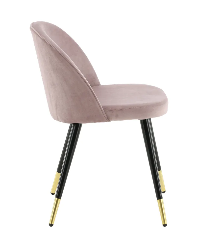 Velvet gepolsterte Esszimmerstühle im 2er-Set in Altrosa, Gestell Schwarz, Polyester-Samt, Ansicht 11