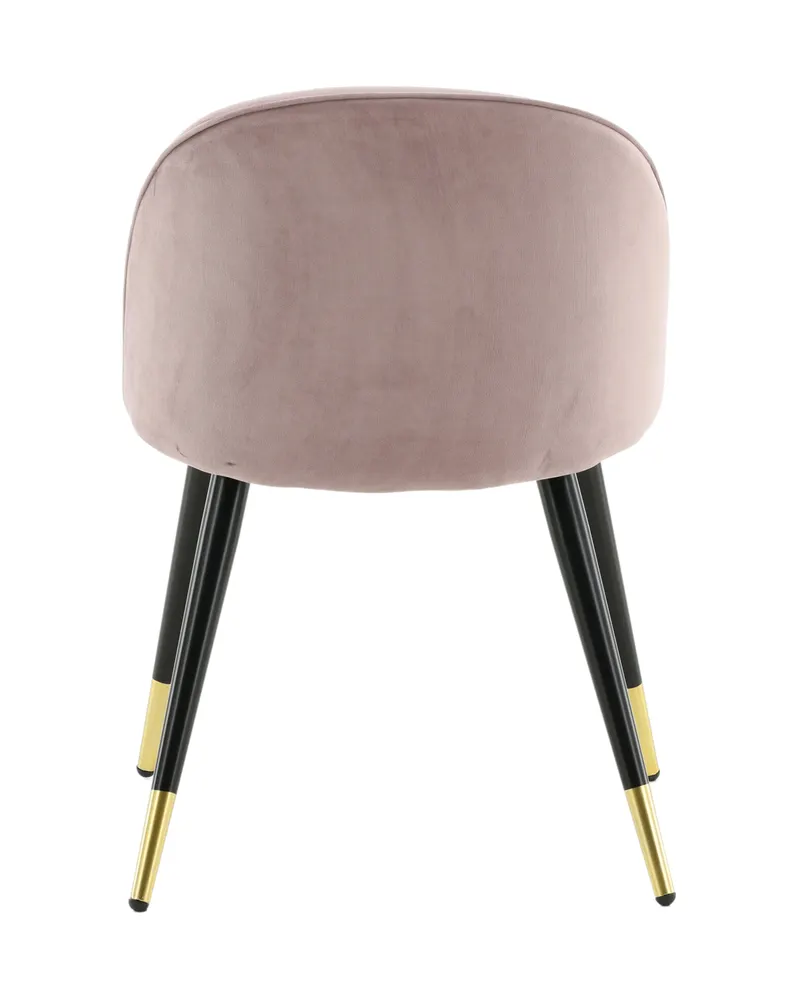 Velvet gepolsterte Esszimmerstühle im 2er-Set in Altrosa, Gestell Schwarz, Polyester-Samt, Ansicht 8