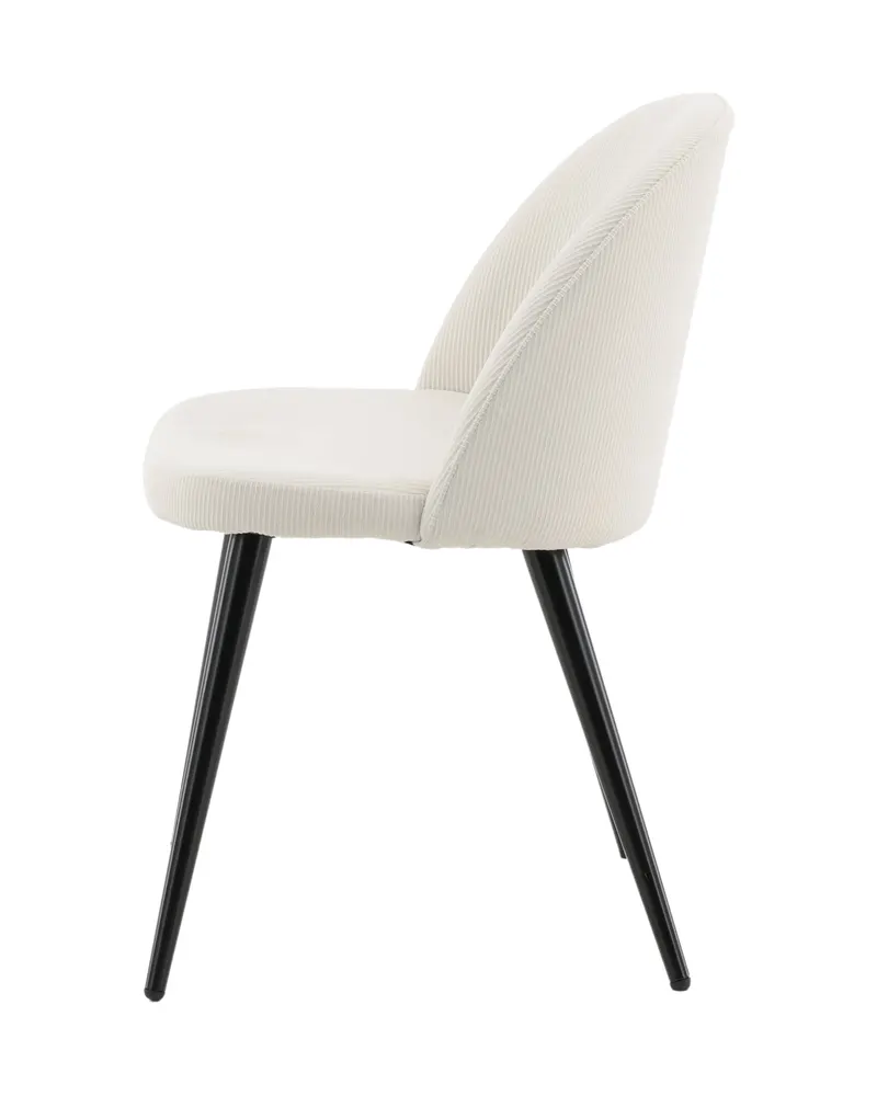 Velvet gepolsterte Esszimmerstühle im 2er-Set in Beige, Gestell Schwarz, Polyester-Cord, Ansicht 10
