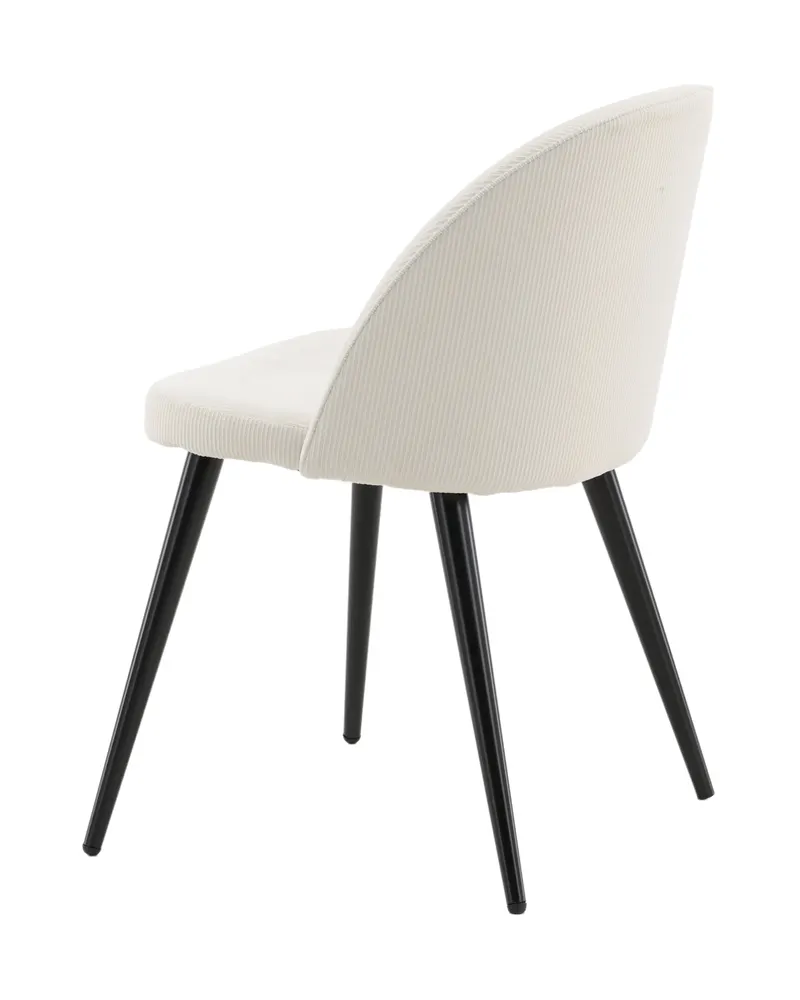 Velvet gepolsterte Esszimmerstühle im 2er-Set in Beige, Gestell Schwarz, Polyester-Cord, Ansicht 11