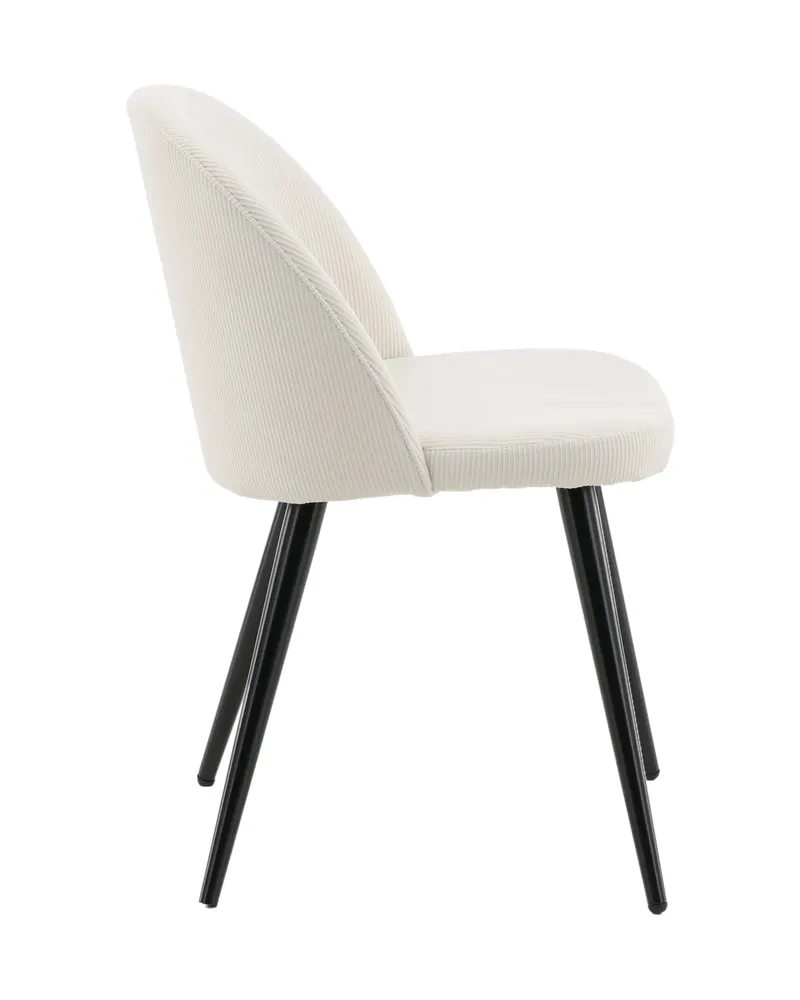 Velvet gepolsterte Esszimmerstühle im 2er-Set in Beige, Gestell Schwarz, Polyester-Cord, Ansicht 13