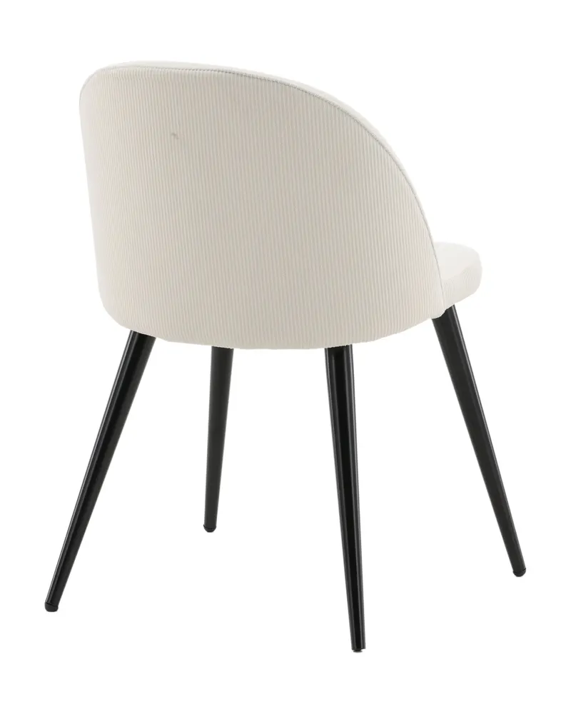 Velvet gepolsterte Esszimmerstühle im 2er-Set in Beige, Gestell Schwarz, Polyester-Cord, Ansicht 5