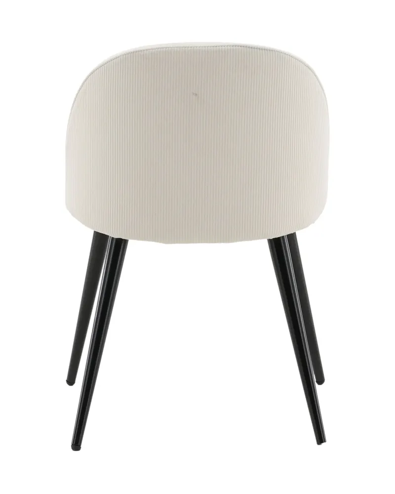 Velvet gepolsterte Esszimmerstühle im 2er-Set in Beige, Gestell Schwarz, Polyester-Cord, Ansicht 6