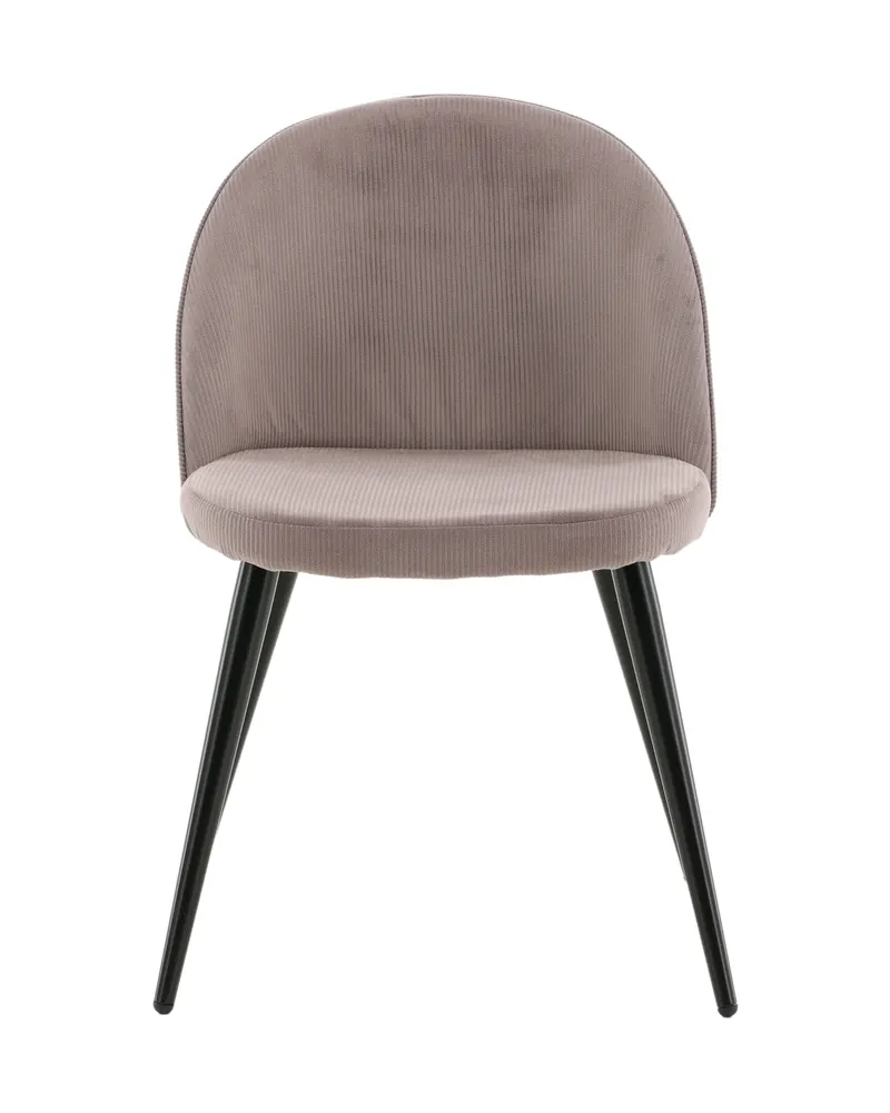 Velvet gepolsterte Esszimmerstühle im 2er-Set in Altrosa, Gestell Schwarz, Polyester-Cord, Ansicht 1