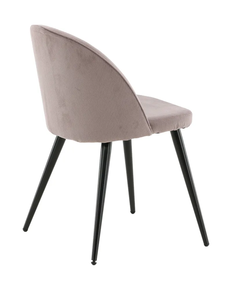Velvet gepolsterte Esszimmerstühle im 2er-Set in Altrosa, Gestell Schwarz, Polyester-Cord, Ansicht 10