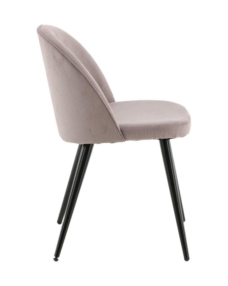 Velvet gepolsterte Esszimmerstühle im 2er-Set in Altrosa, Gestell Schwarz, Polyester-Cord, Ansicht 11