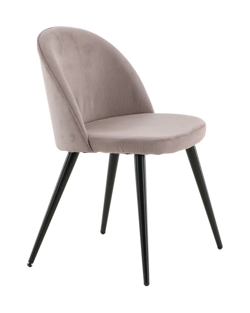 Velvet gepolsterte Esszimmerstühle im 2er-Set in Altrosa, Gestell Schwarz, Polyester-Cord, Ansicht 12