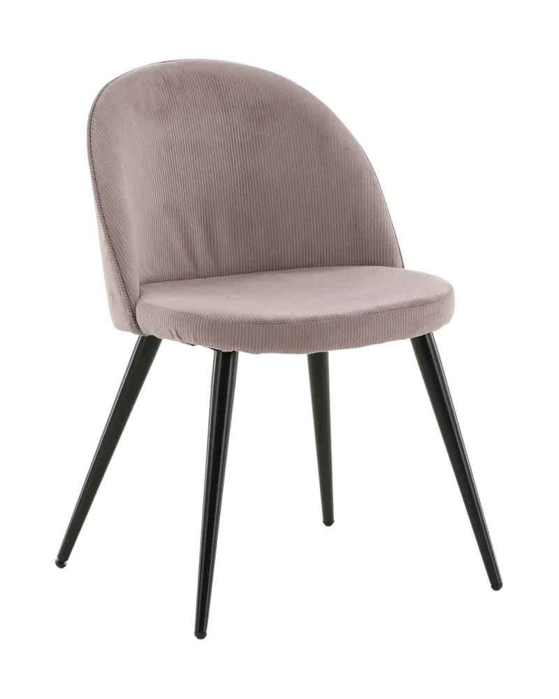 Velvet gepolsterte Esszimmerstühle im 2er-Set in Altrosa, Gestell Schwarz, Polyester-Cord, Ansicht 13