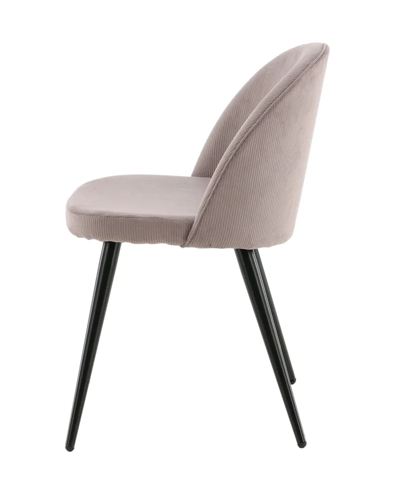 Velvet gepolsterte Esszimmerstühle im 2er-Set in Altrosa, Gestell Schwarz, Polyester-Cord, Ansicht 5