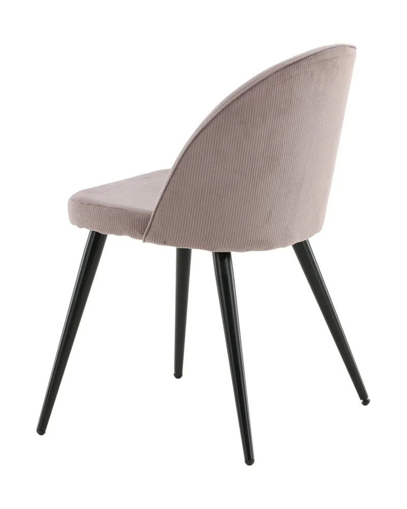 Velvet gepolsterte Esszimmerstühle im 2er-Set in Altrosa, Gestell Schwarz, Polyester-Cord, Ansicht 6