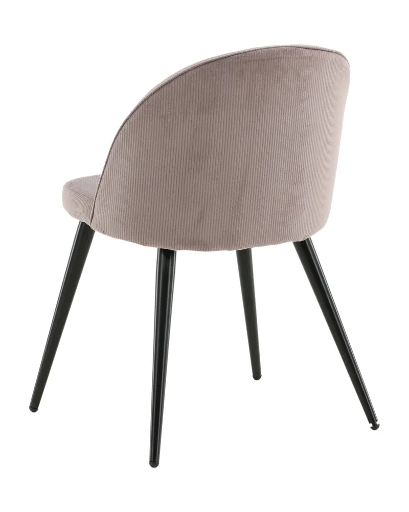 Velvet gepolsterte Esszimmerstühle im 2er-Set in Altrosa, Gestell Schwarz, Polyester-Cord, Ansicht 7