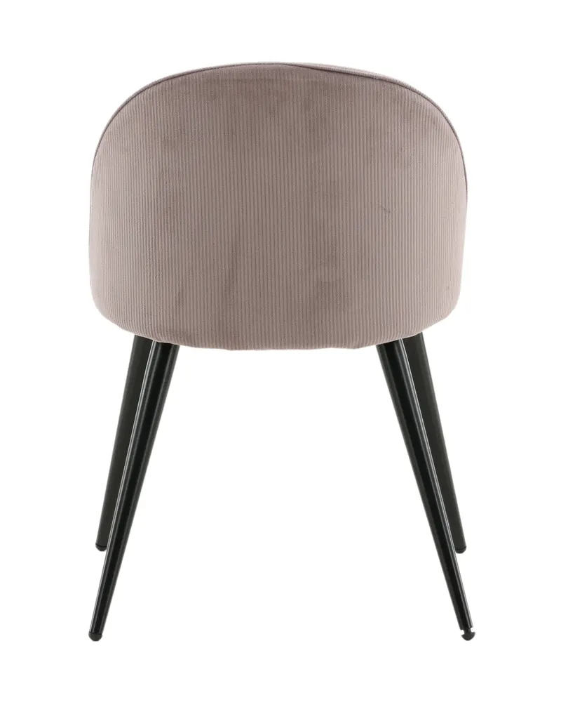 Velvet gepolsterte Esszimmerstühle im 2er-Set in Altrosa, Gestell Schwarz, Polyester-Cord, Ansicht 8