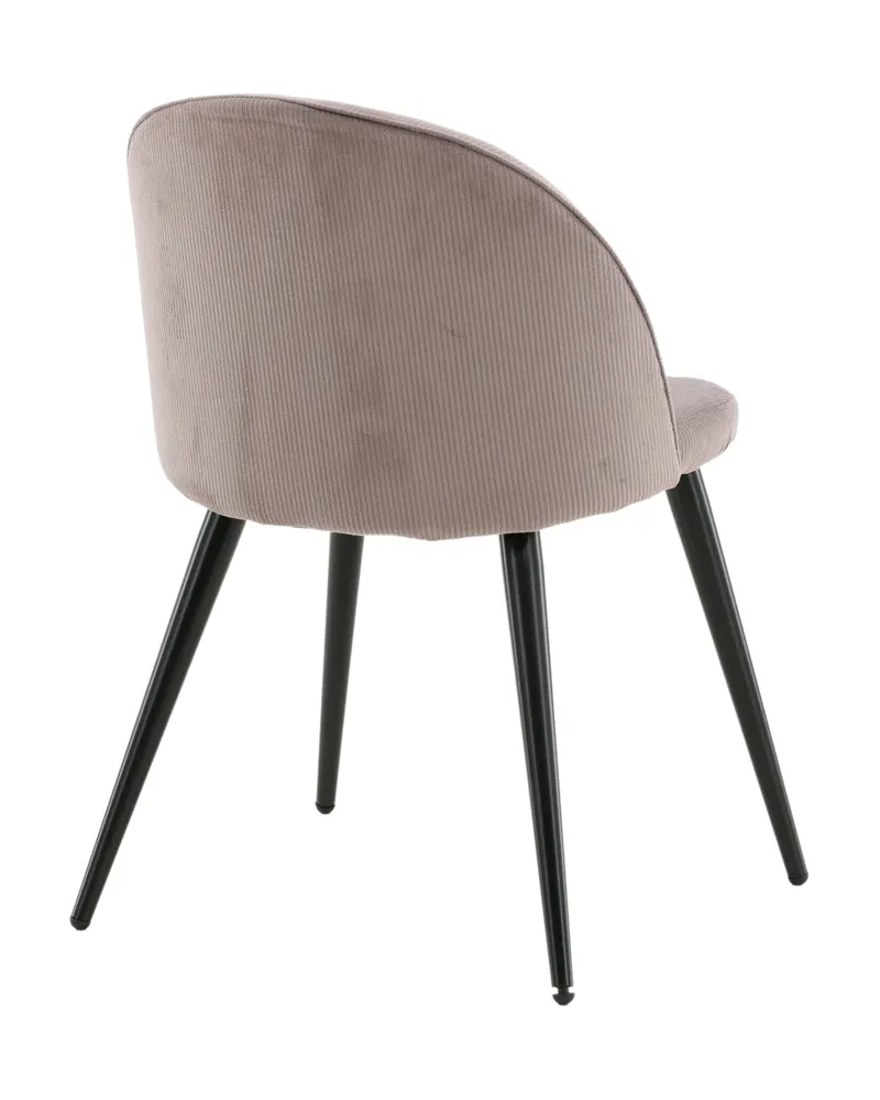 Velvet gepolsterte Esszimmerstühle im 2er-Set in Altrosa, Gestell Schwarz, Polyester-Cord, Ansicht 9