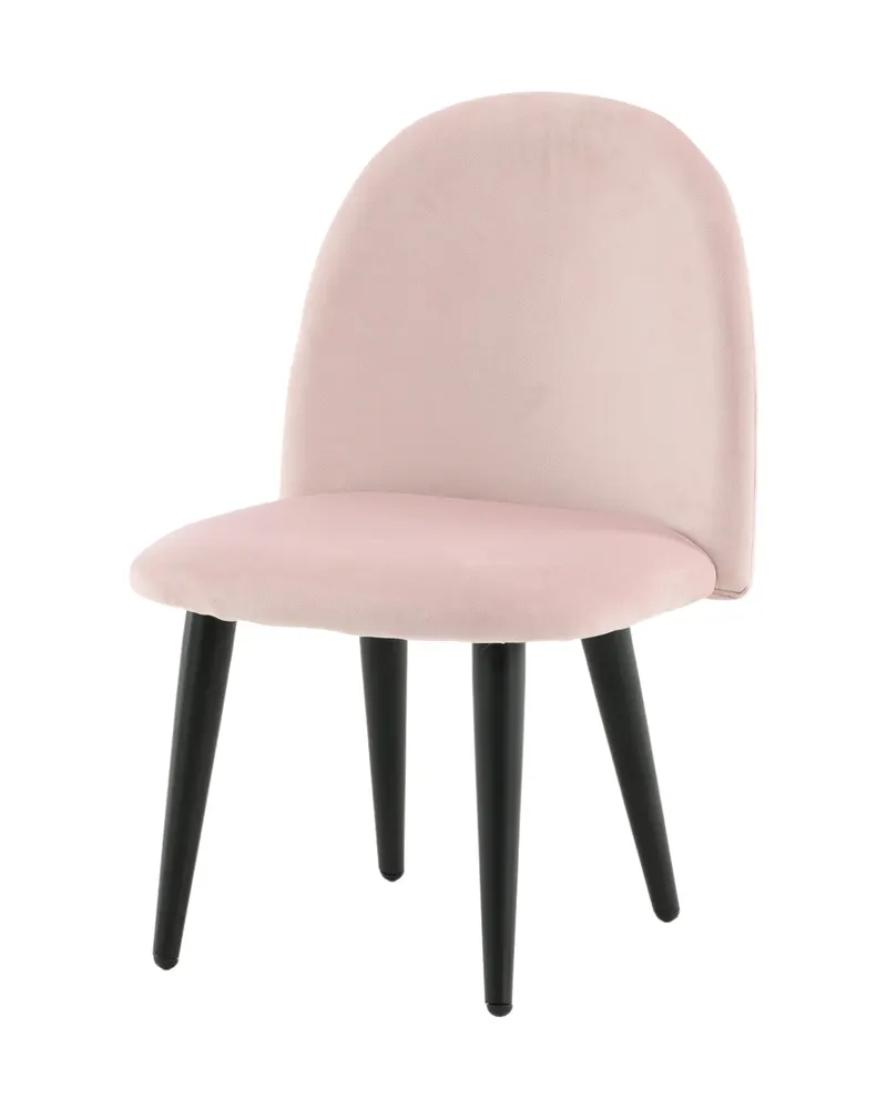 Velvet Kinderstuhl im 2er-Set aus Samt in Rosa, Gestell Schwarz, Ansicht 2